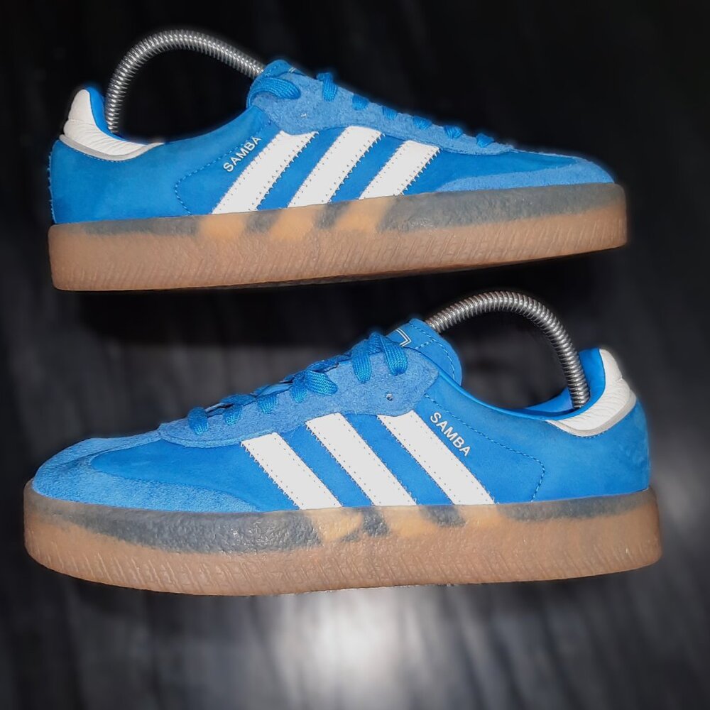 Adidas Womens Samba Sambae JI2743 Blue White Gum Casual Sneakers Size 8.5 - Picture 4 of 16